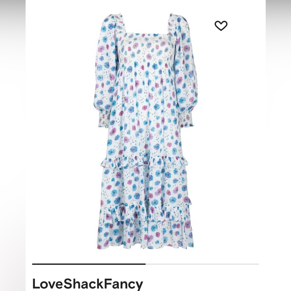 NWT LoveShackFancy Miri floral midi dress Size Small